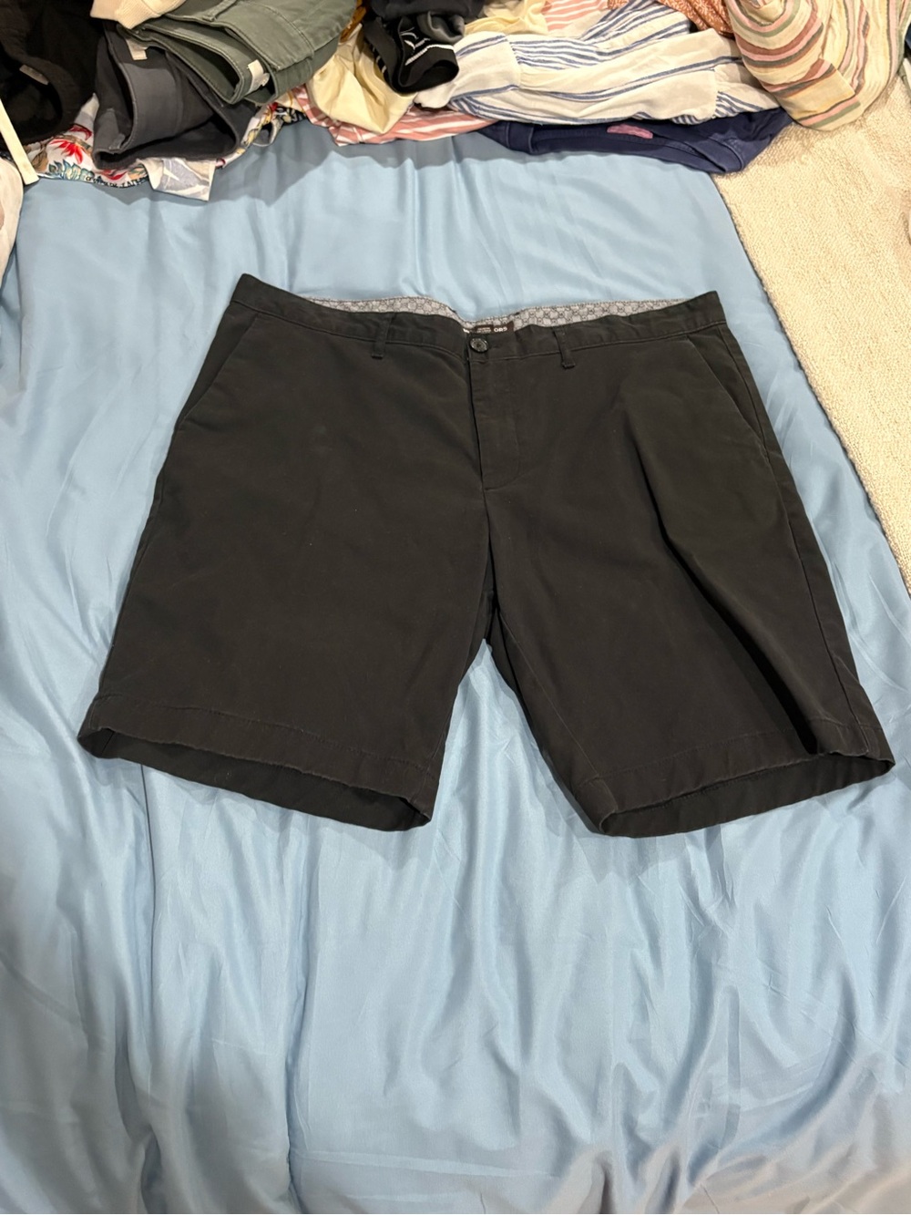 Michael Kors Black Flat-Front Chino Shorts